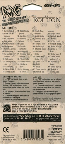 Checklist Le Roi Lion